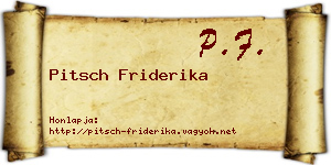 Pitsch Friderika névjegykártya